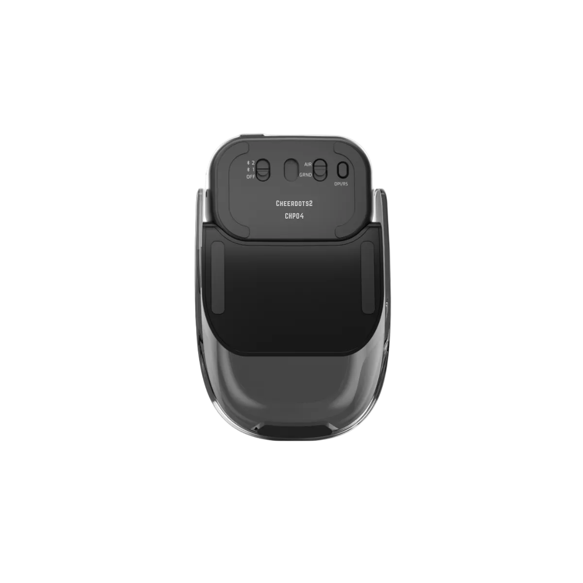 Vue arrière du Cheerdots 2 noir avec commandes de la télécommande de présentation