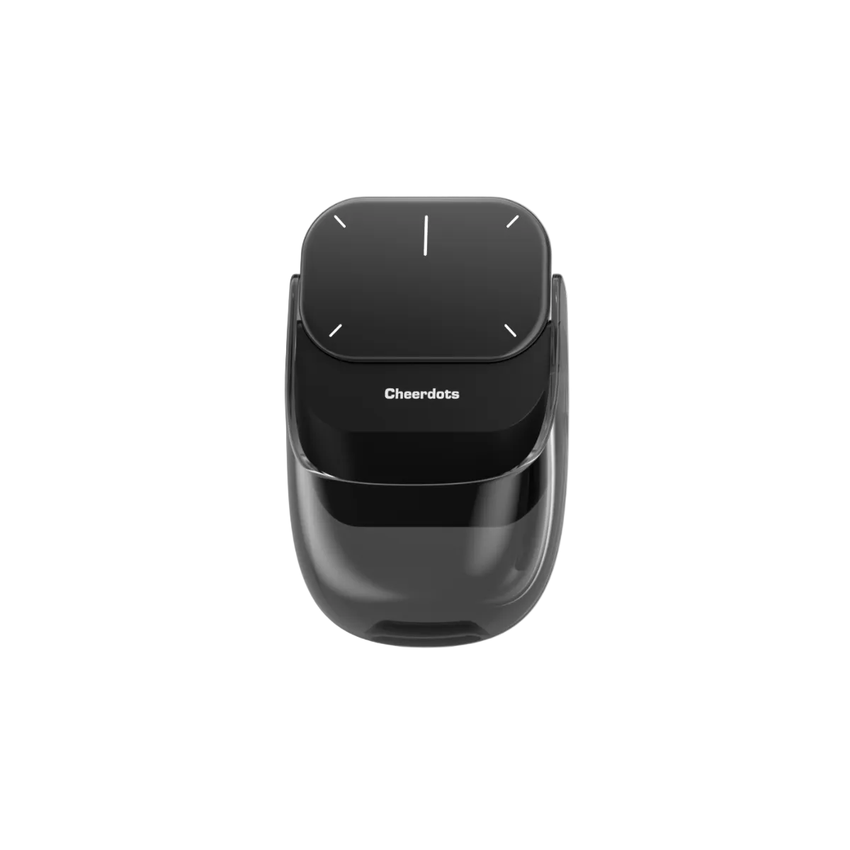 Cheerdots 2 noir vu en perspective avec module supérieur et base de souris